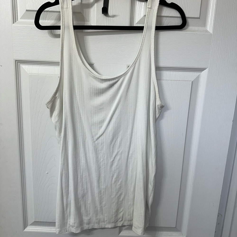 Torrid Ribbed White Tank Top Size 2